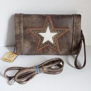 P&G Collection Convertible Bag Wristlet/Shoulder/Clutch LONE STAR Western Style